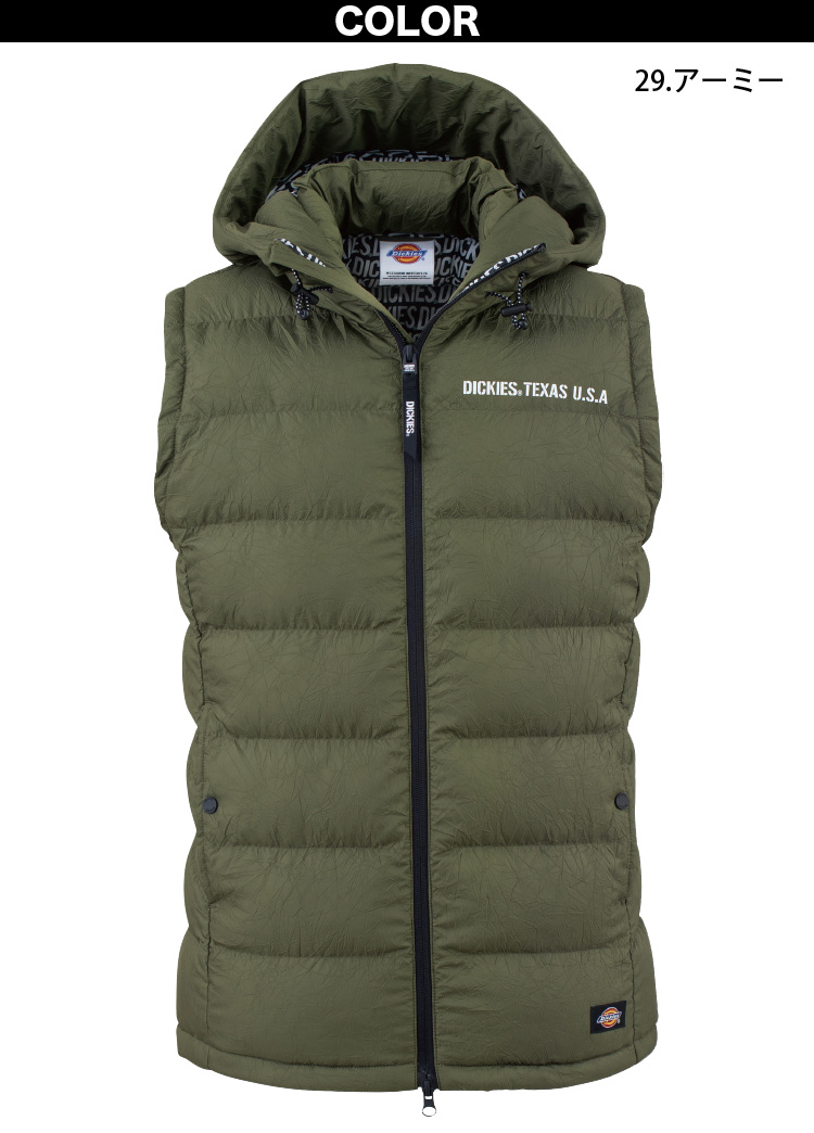 Dickies（ディッキーズ） ワッシャーファイバーダウンフーディーベスト