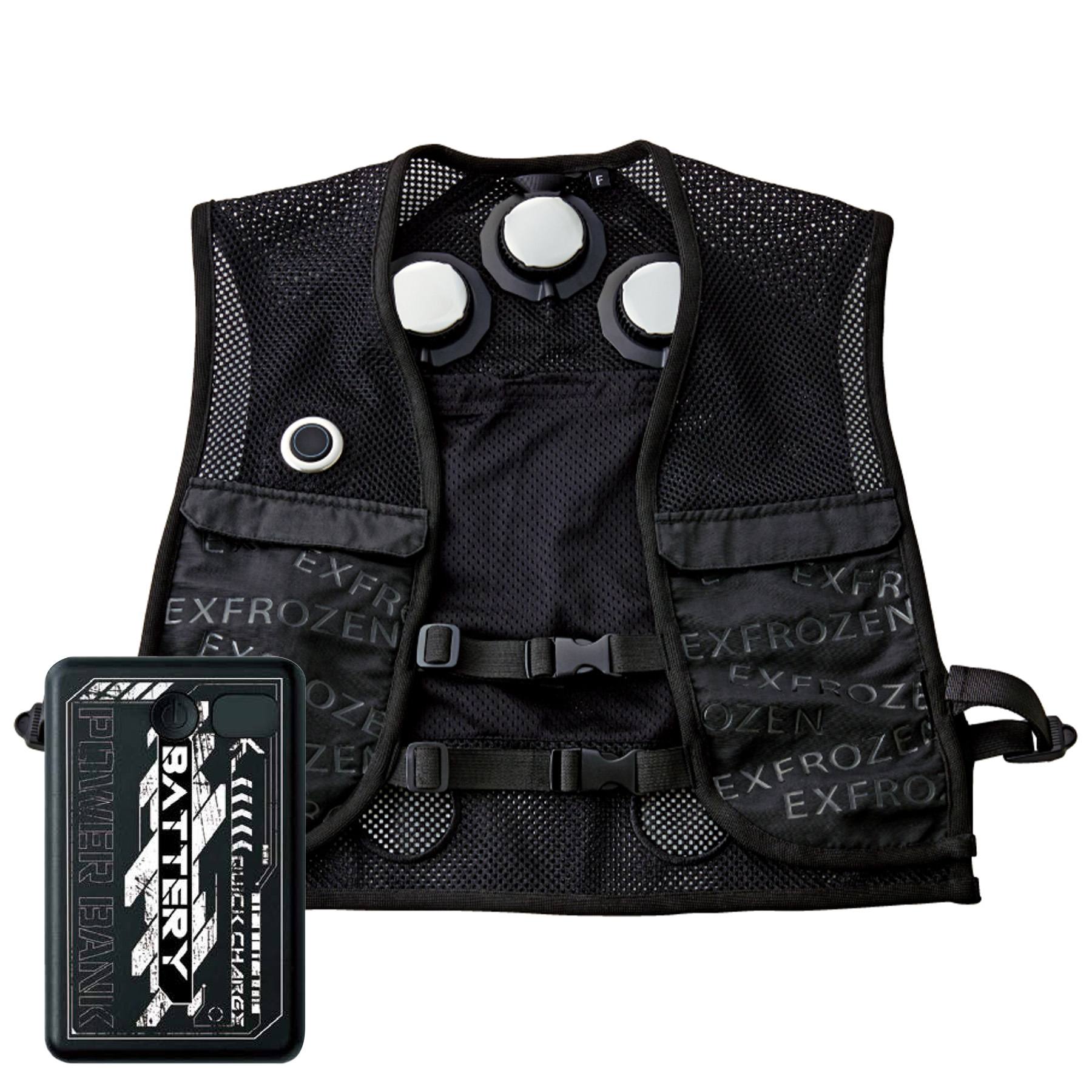 サンエス　フローズンベストプロ　モバイルバッテリー　フルセット　ペルチェ　空調服 サンエス 空調風神服 フローズンベスト(ペルチェデバイス3個搭載