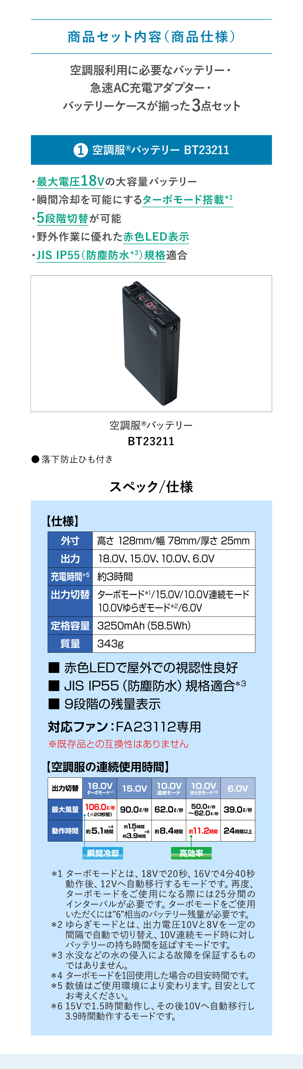 【！早い者勝ち！２日間値下げ！】空調服バッテリーBT23211 2個セット BT23211 | 株式会社空調服