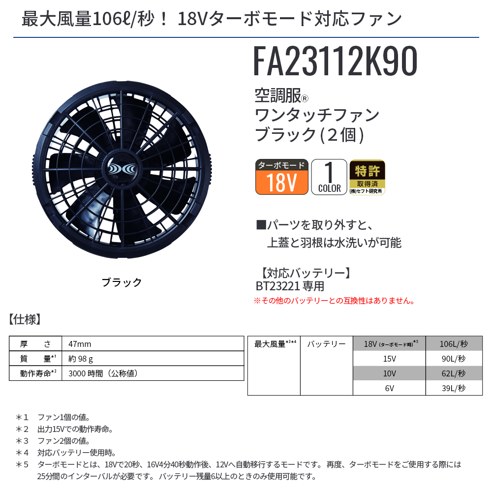 空調服 スターターキット 18V SK23011 K90ブラック 空調服 空調服(R) スターターキット ブラック SK23011K90 新