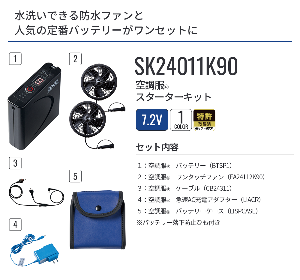 未使用品　空調服 スターターキット ワンタッチファン　SK24011 未使用品 空調服 スターターキット ワンタッチファン SK24011