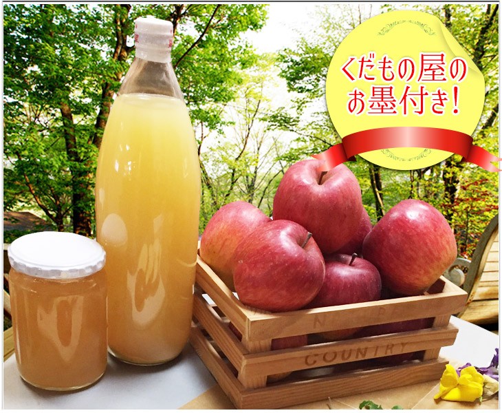 りんごジュース 長野 果汁100％ 1000ml×6本入り １ケース くだもの屋オリジナルです！