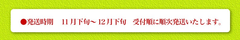 発送時期11月下旬?12月下旬