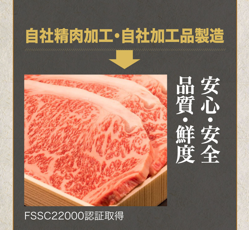 自社精肉加工・自社加工品製造 安心・安全 品質・鮮度