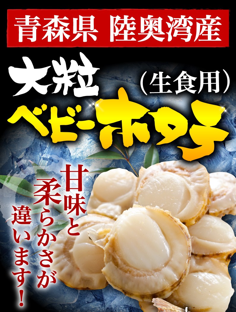 青森県産 陸奥湾産 大粒ベビーホタテ(生食用)