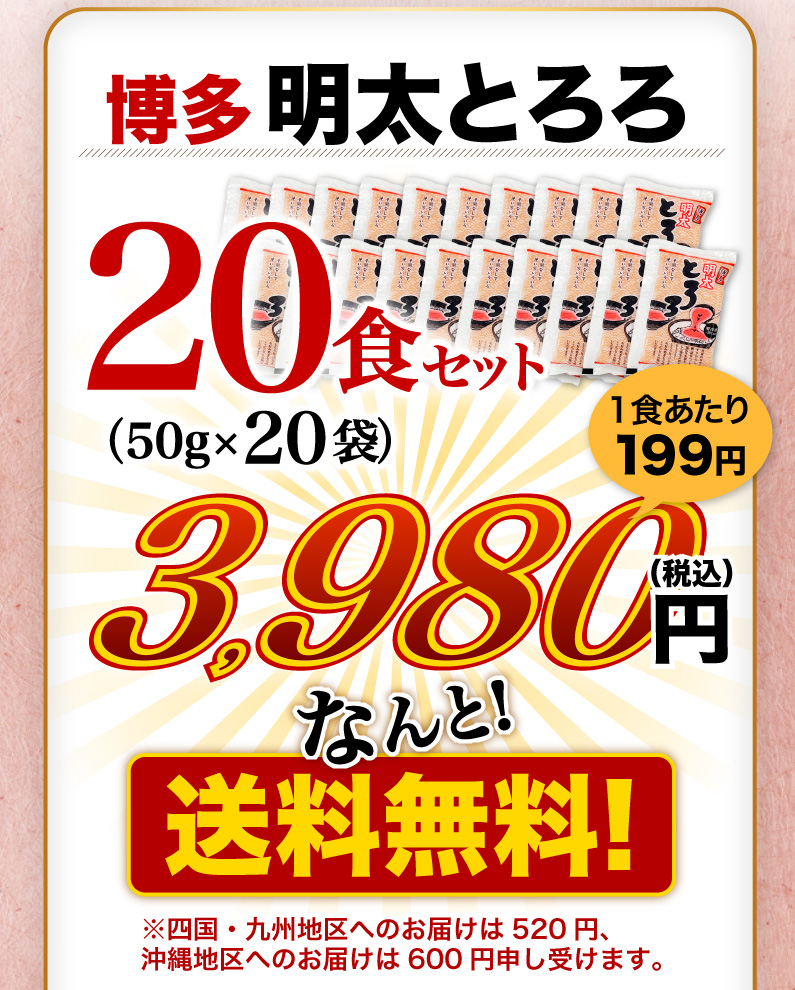 博多明太とろろ20食セット 送料無料！