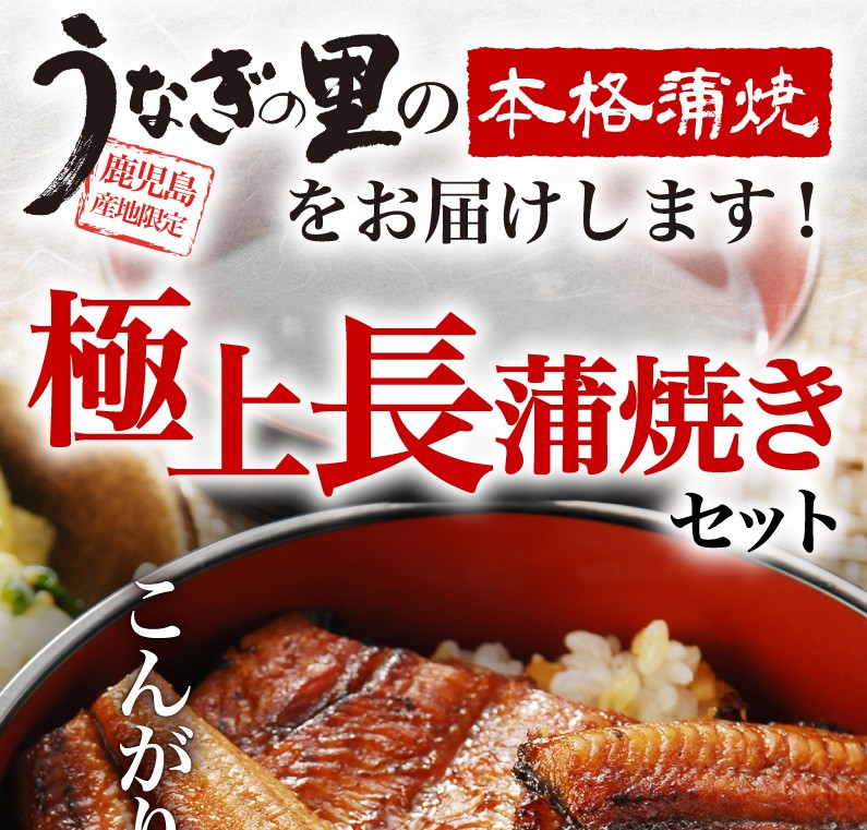 極上長蒲焼きセット こんがり香ばしくやわらかい！