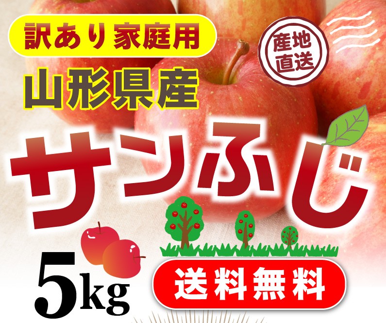 りんご 訳あり サンふじ 山形県産 家庭用10kg 送料無料料 果物 フルーツ グルメ Y常 :w-ringo10:くいしんぼうドットコム - 通販  - Yahoo!ショッピング