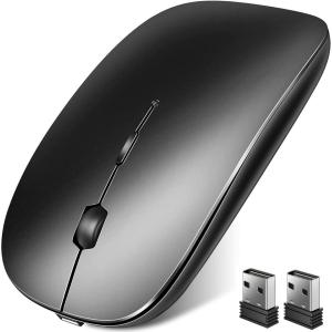 マウス ワイヤレスマウス 無線 超静音 バッテリー内蔵 充電式 超薄型 高精度 Mac/Window...