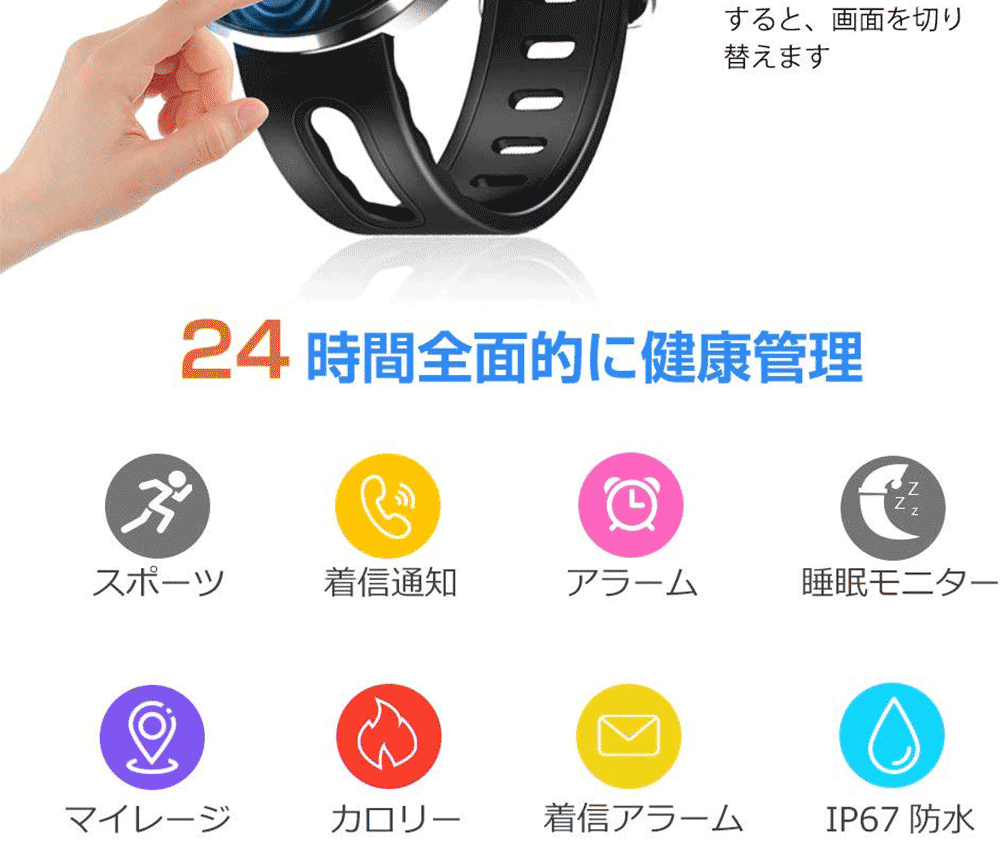 スマートウォッチ 血圧 ブレスレット Iphone Android対応 円形 心拍計 Ip67防水 歩数計 アラーム 睡眠検測 カラースクリーン 着信通知 スマートウォッチセール Kukuya Paypayモール店 通販 Paypayモール
