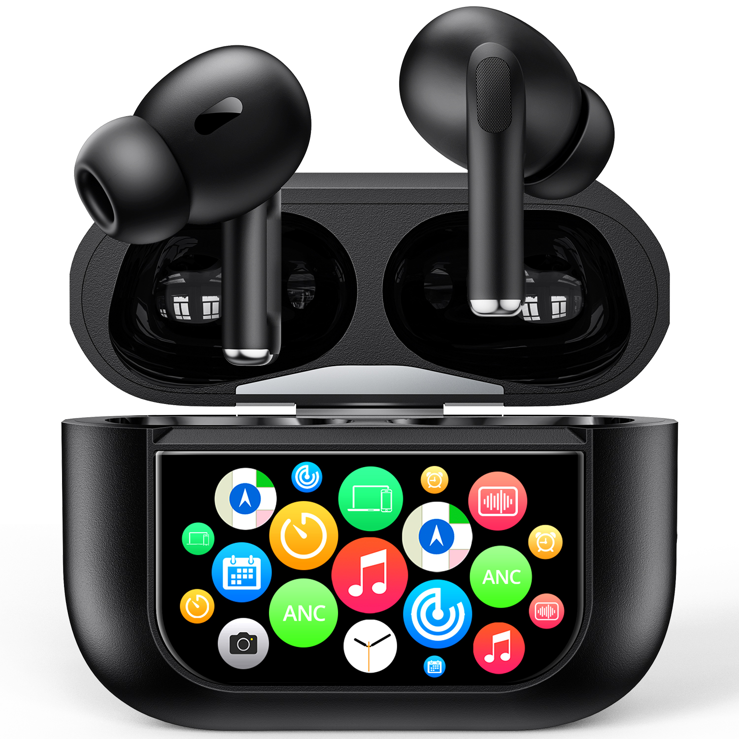 2025最新版】 ワイヤレスイヤホン Bluetooth6.0 LCDタッチ