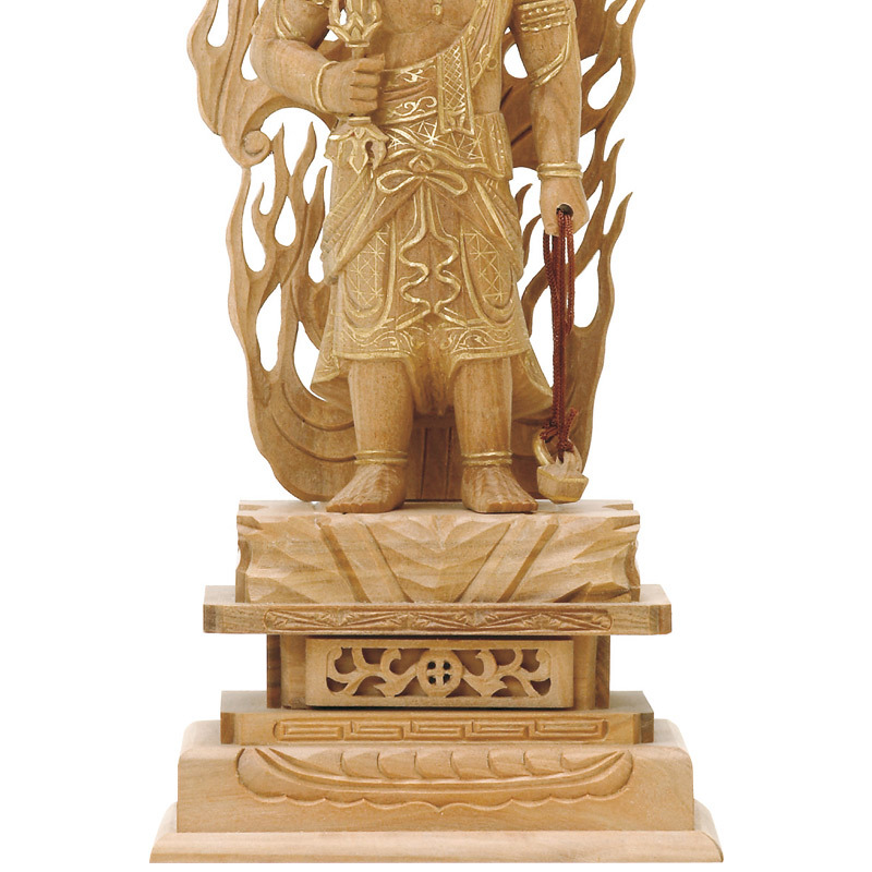 仏像 総白檀 不動明王 金泥書 5.0寸 （高さ：340mm） 木彫 仏像販売