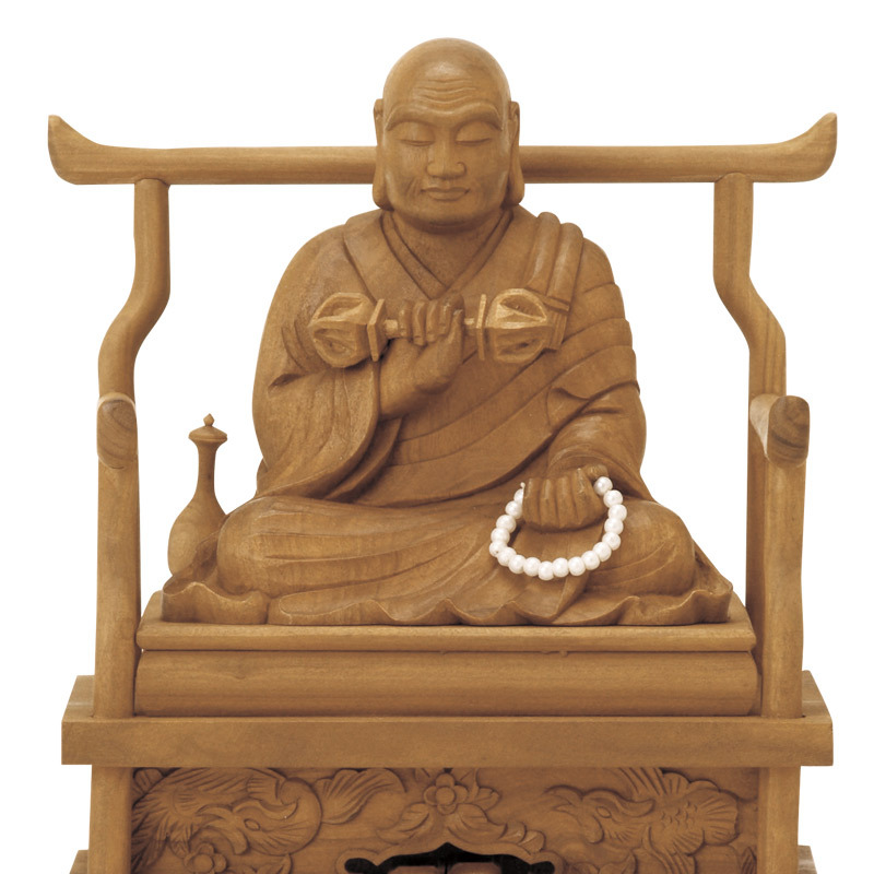仏像 白檀 弘法大師 2.5寸 （高さ：200mm） 木彫 仏像販売 通販