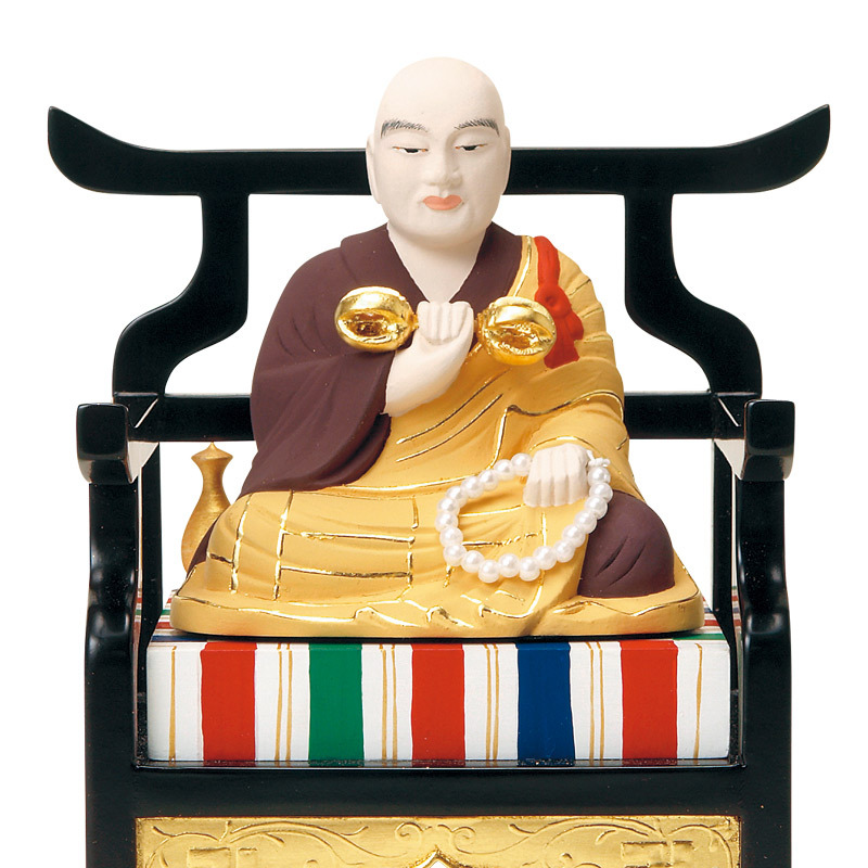 仏像 木製彩色 弘法大師 2.0寸 （高さ：133mm） 木彫 仏像販売 通販