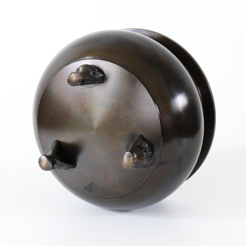 なーむくまちゃん工房 真鍮 机上香炉 黒光色 6.0寸 注 足は獅子型