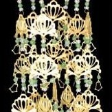 真鍮 透し瓔珞 ようらく 天然石水晶 消メッキ 1対 中 4号_1