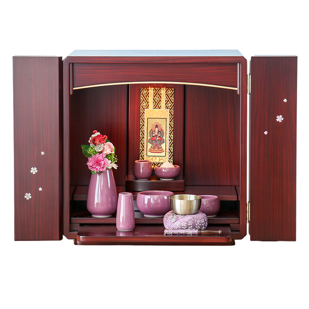 仏壇 仏具セット スピカセット 桜のラデン入り 紫檀・ウォールナット