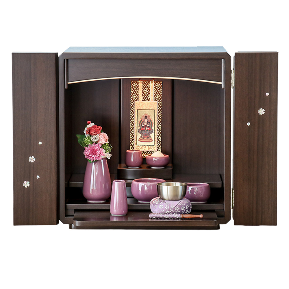 仏壇 仏具セット スピカセット 桜のラデン入り 紫檀・ウォールナット