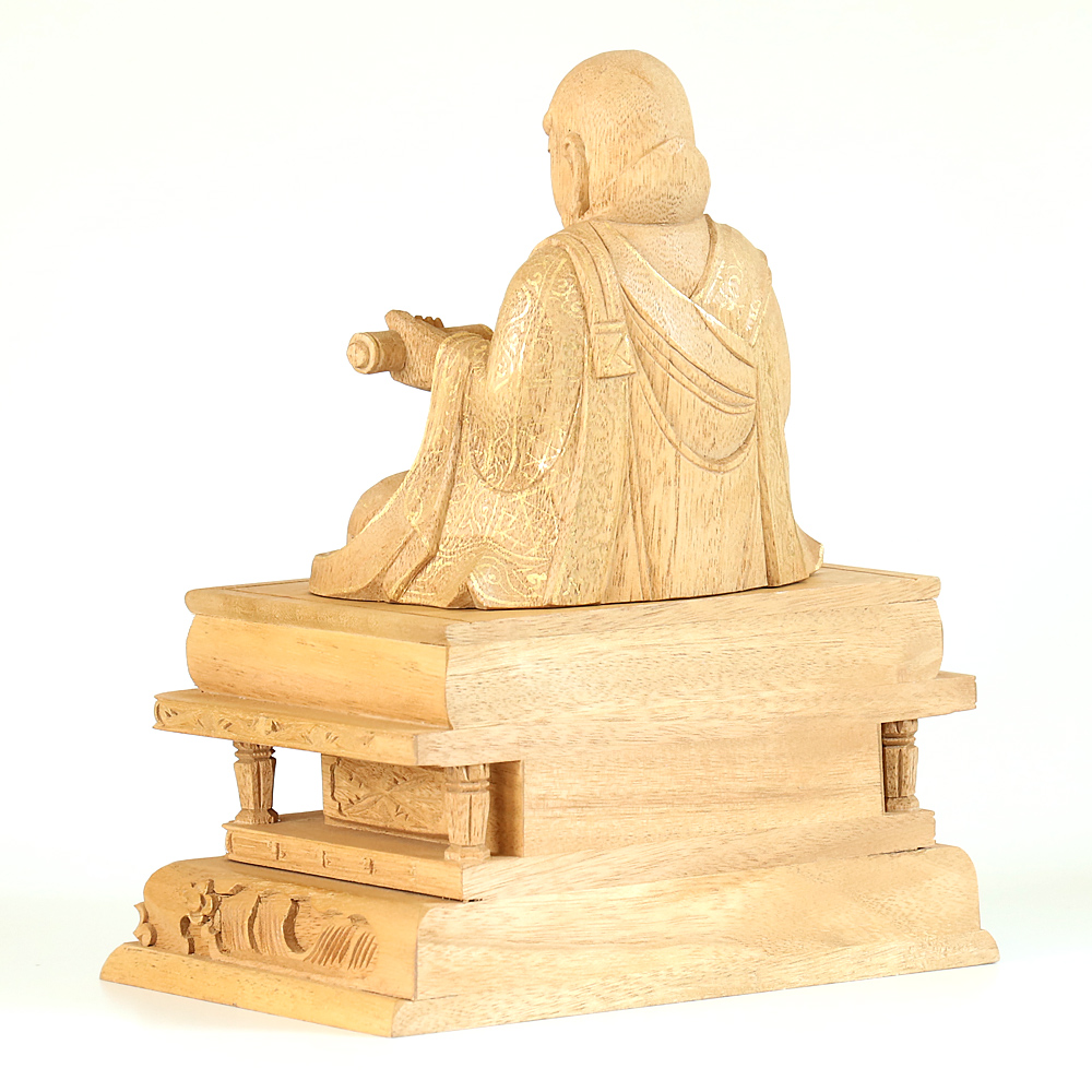 なーむくまちゃん工房 仏像 【総柘植(ツゲ)】 日蓮 金泥書 2.0寸（高さ
