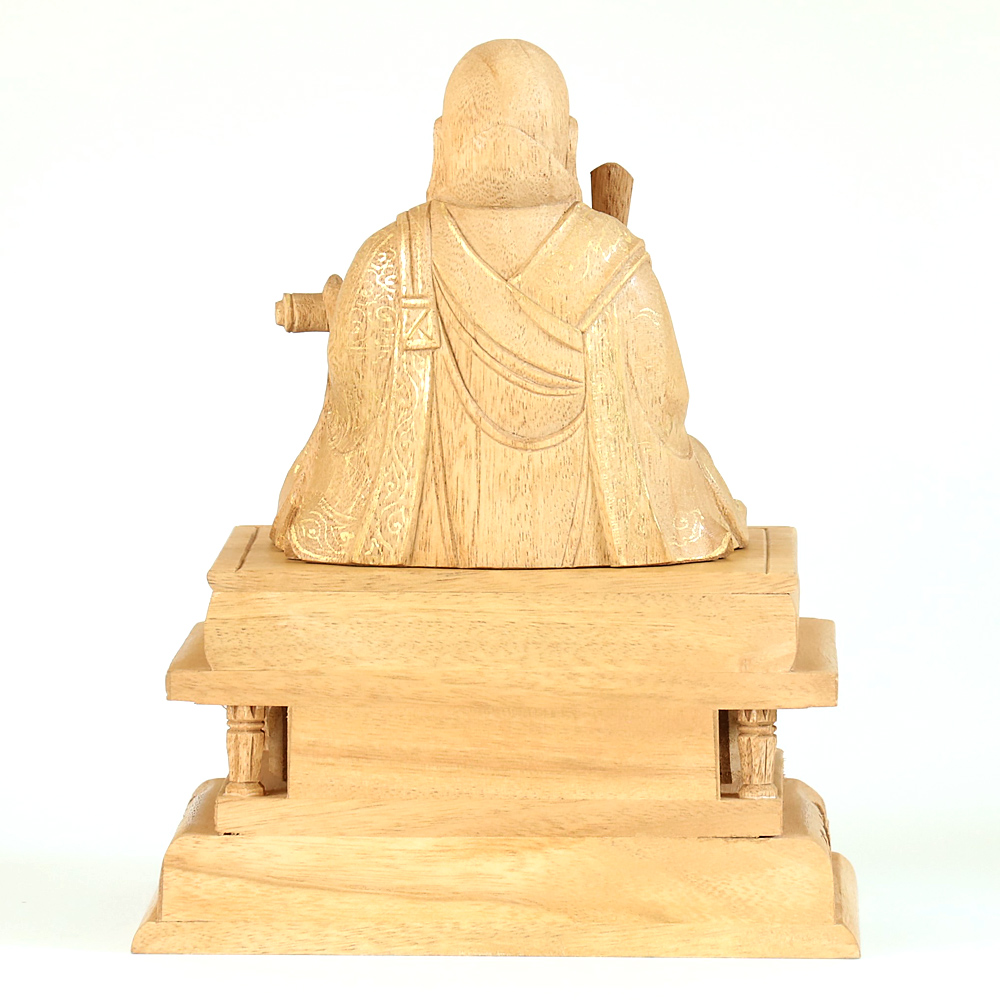 なーむくまちゃん工房 仏像 【総柘植(ツゲ)】 日蓮 金泥書 2.0寸（高さ