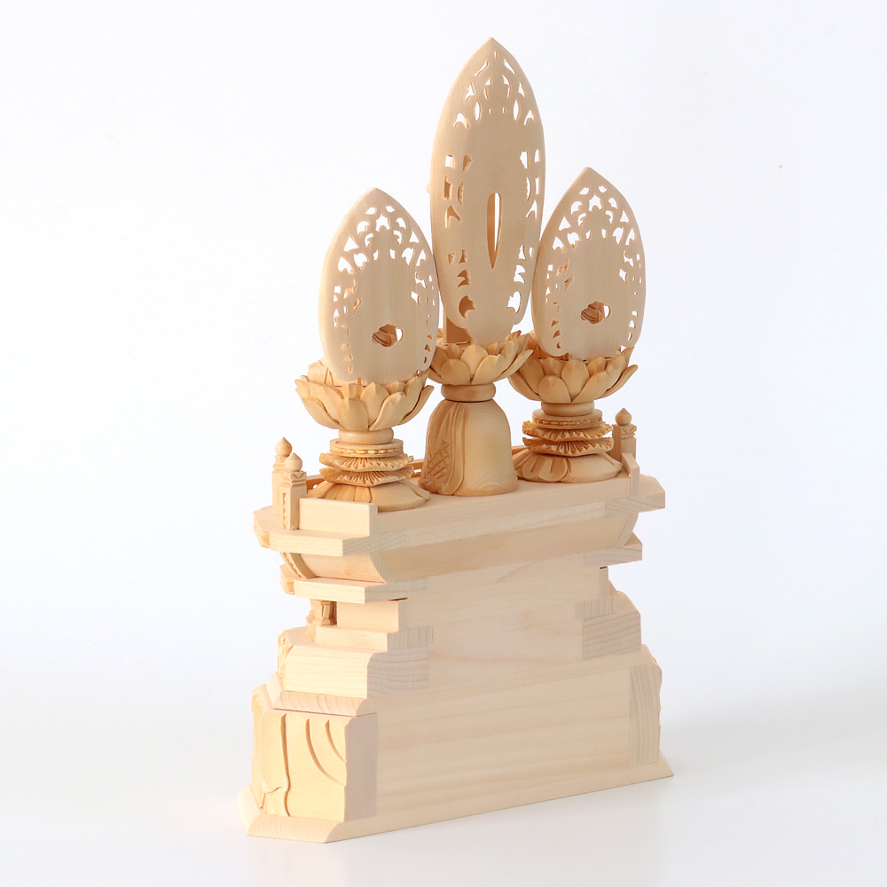 なーむくまちゃん工房 仏像 【桧木(ヒノキ)】 三宝尊 1.0寸（高さ