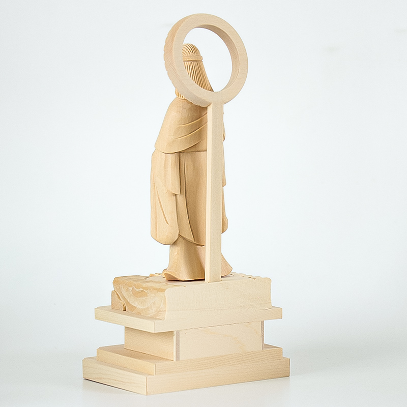 セール中・新品】 子安鬼子母神 木地彫り 下台付 総高さ約13cm
