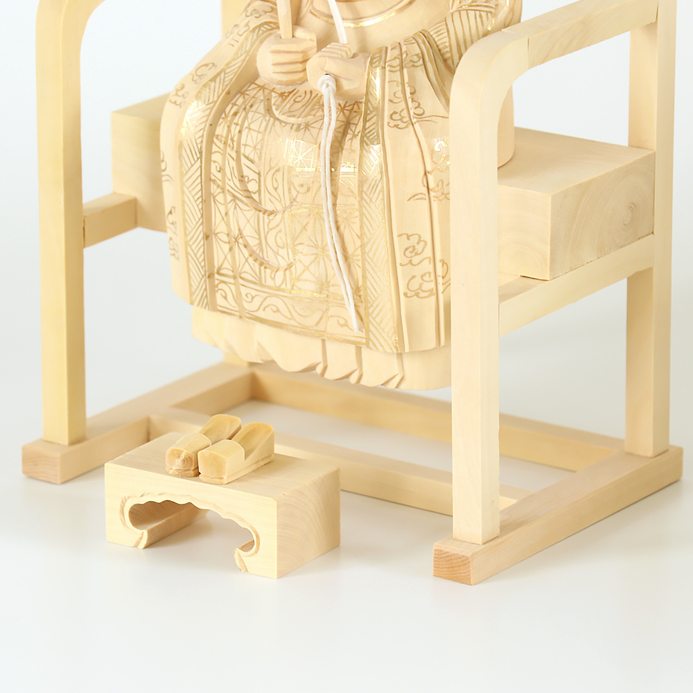仏像 総柘植(ツゲ) 承陽大師・常済大師（高祖・太祖) 金泥書 3.0寸