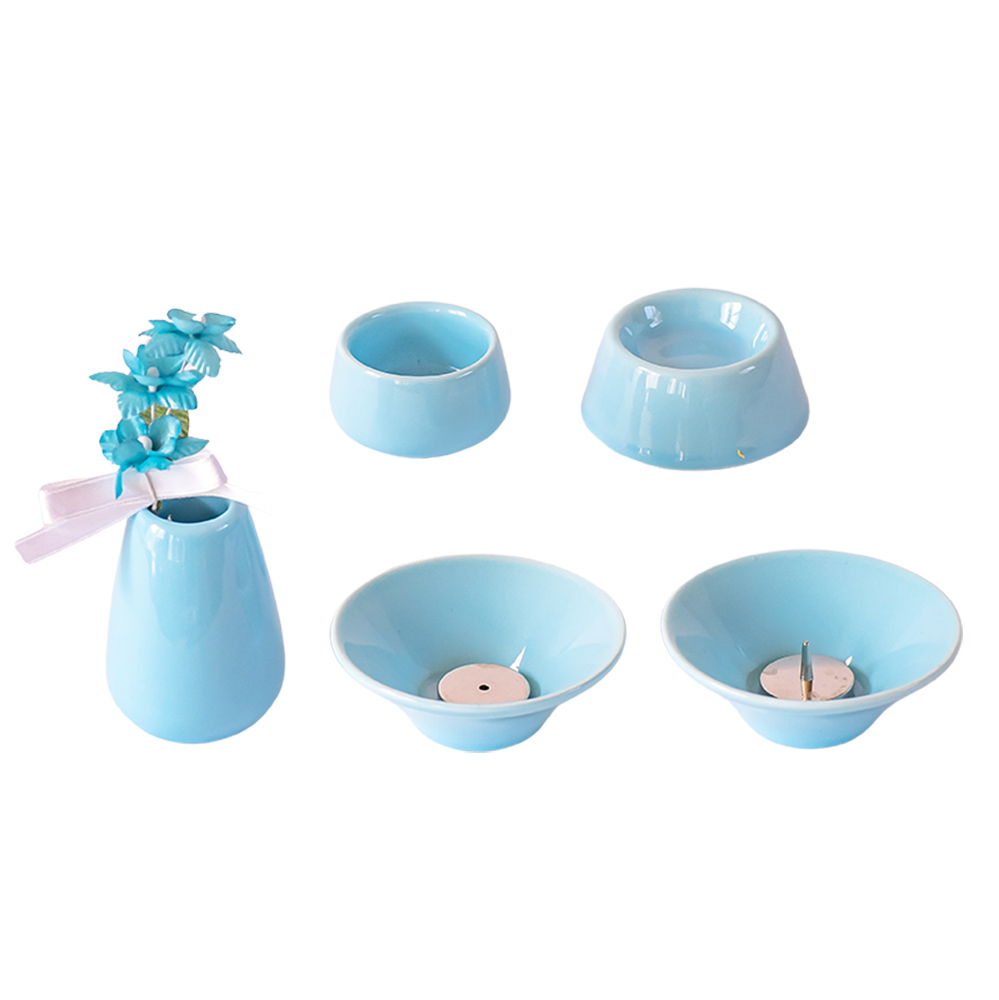 ペット仏具 陶器8点セット 五具足 仏具セット 陶器製 パステルカラー