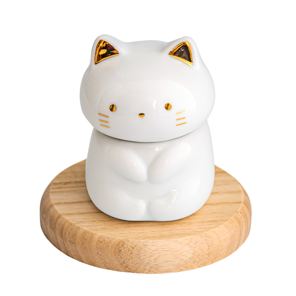 ペット骨壺「永遠の愛」仏具 骨壺 形見入れ 陶器製 ミルキーカラー 猫