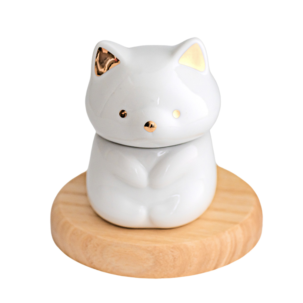 ペット骨壺「永遠の愛」仏具 骨壺 形見入れ 陶器製 ミルキーカラー 猫