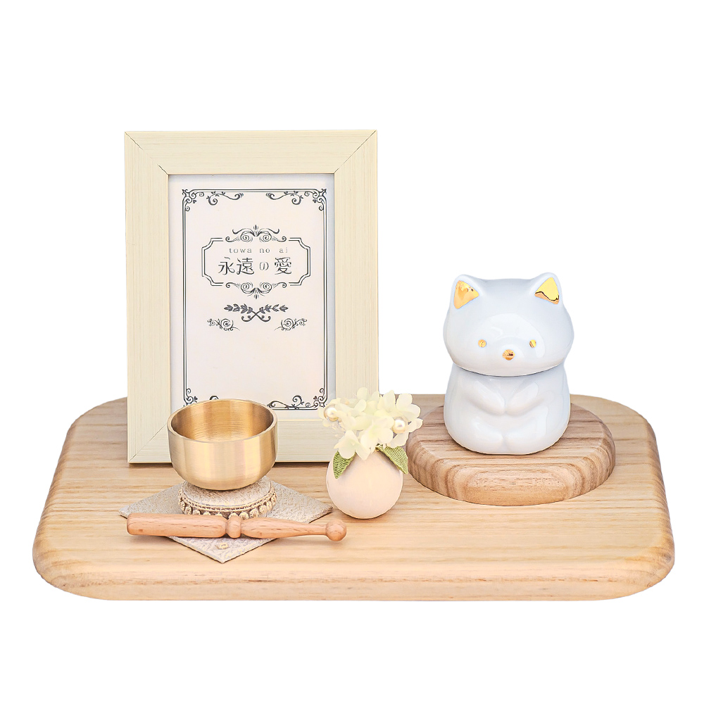 ペットメモリアルセット「永遠の愛」7点セット 陶器製 骨壺 猫 犬