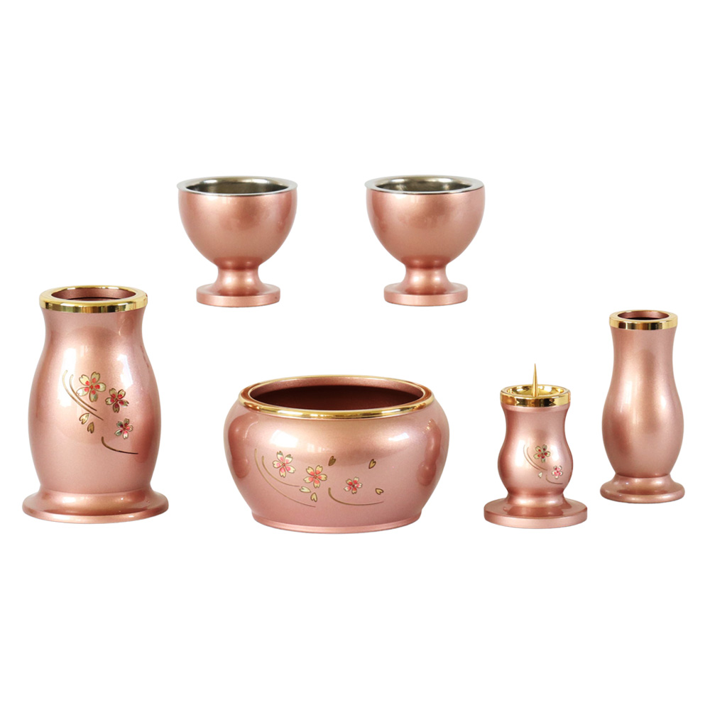 なーむくまちゃん工房 仏具6点セット レピア・彫刻入り 2.5寸/3寸/3.5