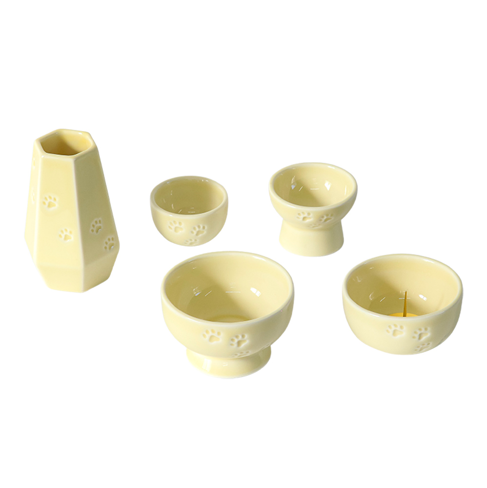 あしあとペット仏具 5点セット 五具足 仏具セット 陶器製 パステル