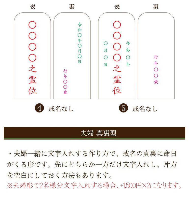 位牌 文字 同時購入限定 文字入れ 彫り文字 書き文字 名入れ お位牌 戒名 別途要 位牌購入 :10002473:仏壇・位牌 なーむくまちゃん工房  - 通販 - Yahoo!ショッピング