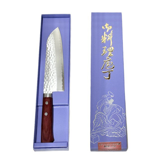 6個セット] D.P. ゴールド 三徳包丁[170mm] 越前中庄 ステンDP