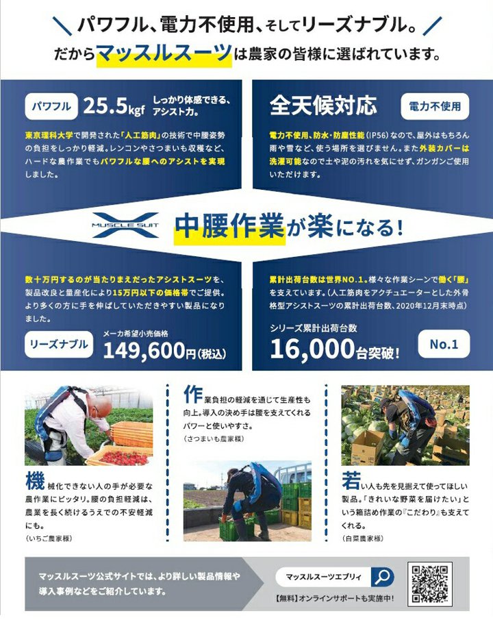 マッスルスーツ エブリィ ソフトフィット MLサイズ 148912