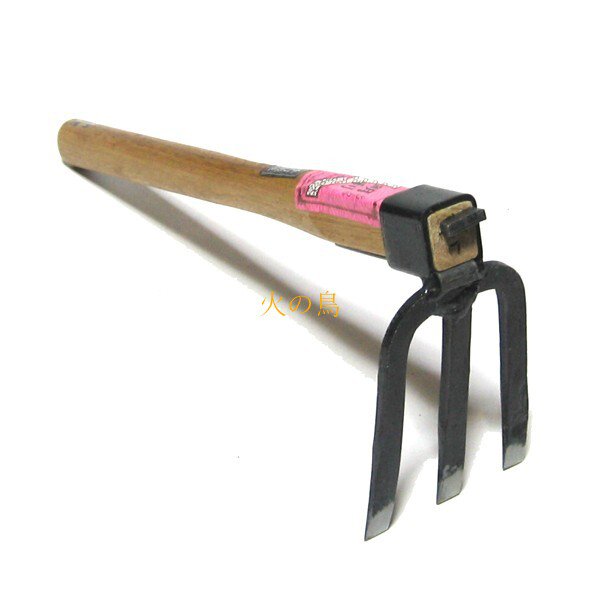 明利 片手鍬 三本爪 No.107 390mm柄 195537 202006 : くまごろう