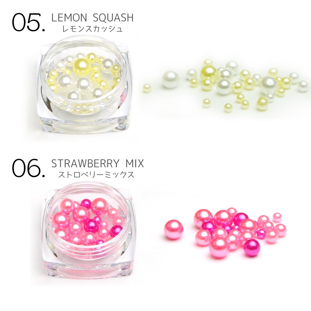 ネイルジュエリー カラーパール 約2.5～6mm 穴なしミックス マルチサイズ 選べるカラー 12色 ネイル レジン ハンドメイド くま工房