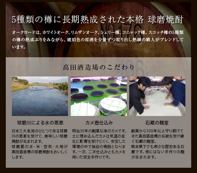 定番の冬ギフト オークロード 5種類の樫貯蔵 米焼酎 37度 7ml Materialworldblog Com