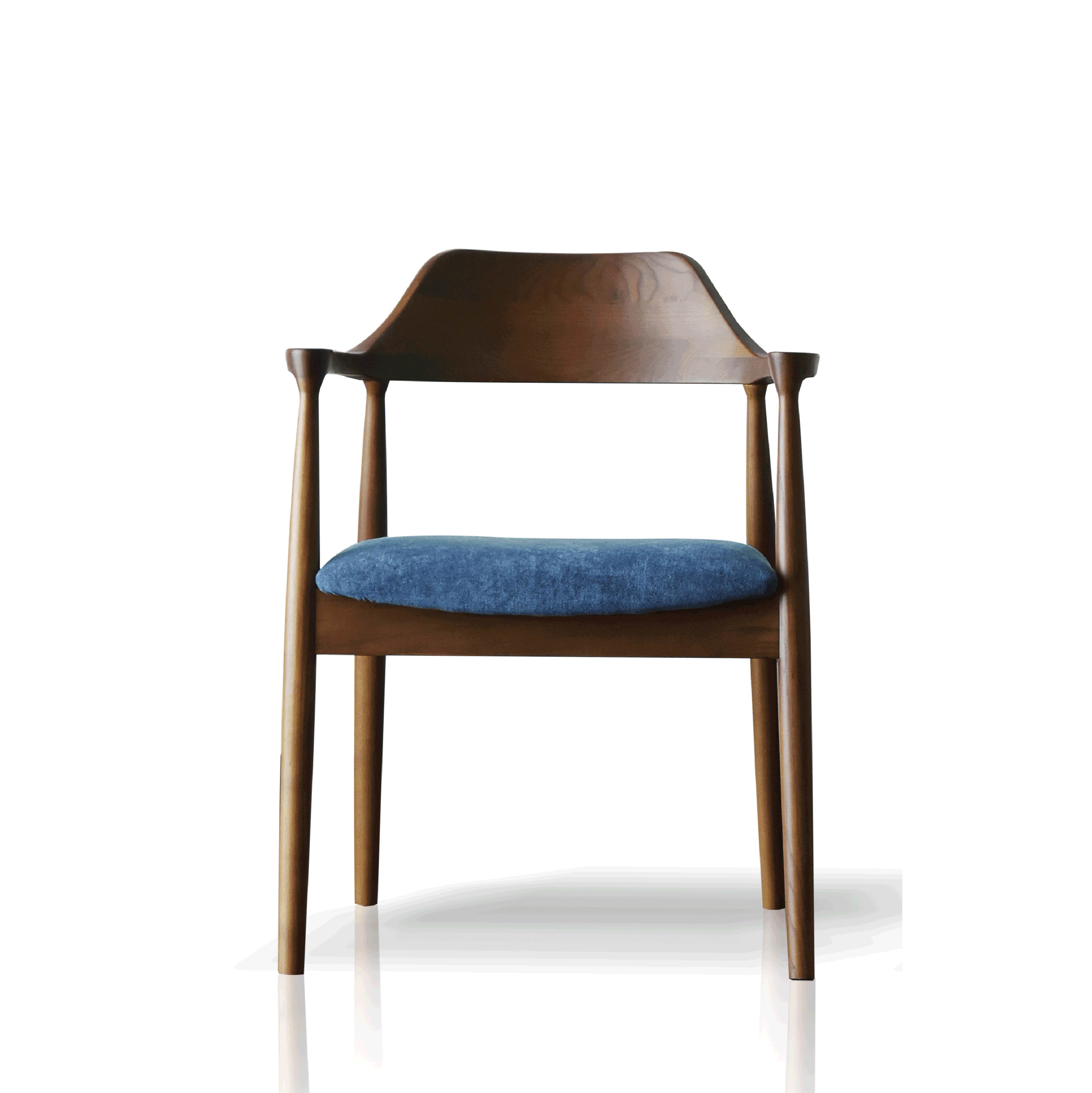 ダイニングチェア 肘付き 完成品 北欧 1脚 座面 布 ファブリック 木製