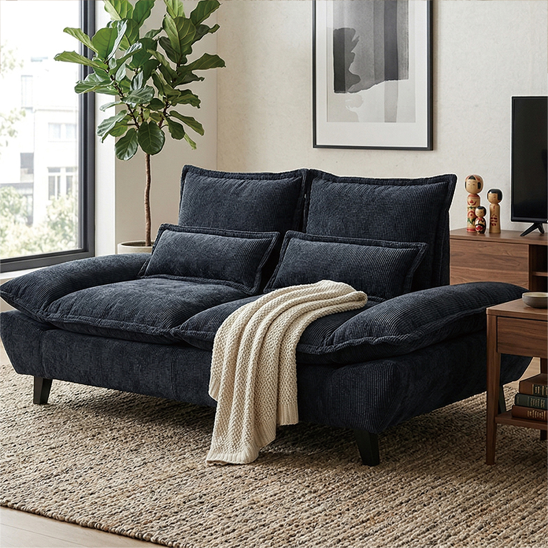 ソファーベッド 2人掛け SOFA 背もたれ 可動式 羽毛 ファブリック