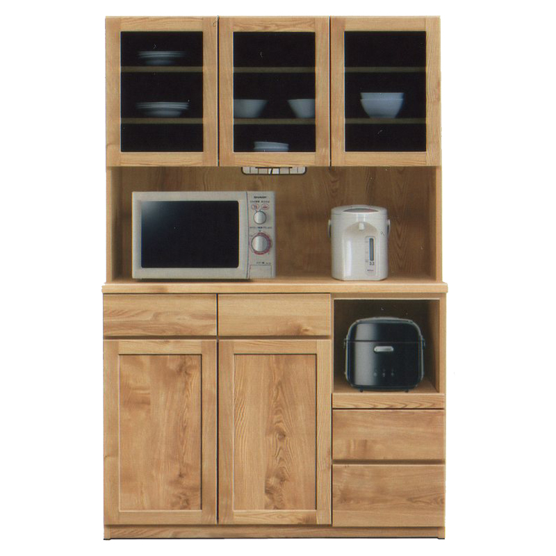 食器棚 120 収納 キッチンボード おしゃれ レンジ台 大容量 木目 幅120