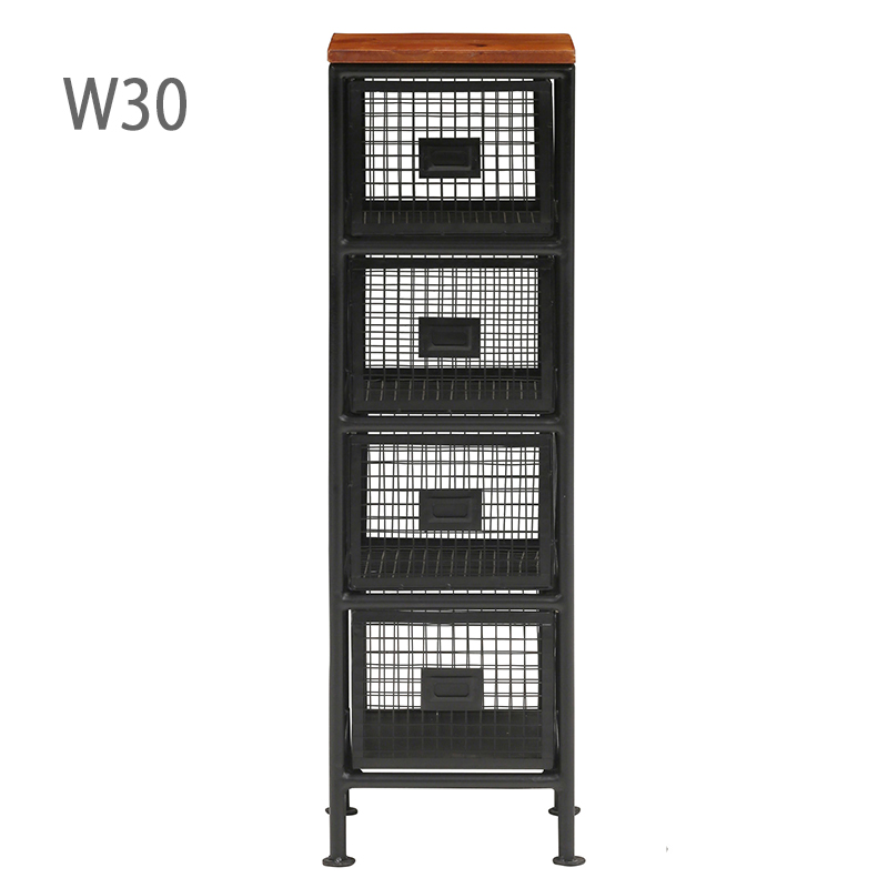 チェスト 収納 おしゃれ 幅57 6杯 スチール メッシュ ヴィンテージ調