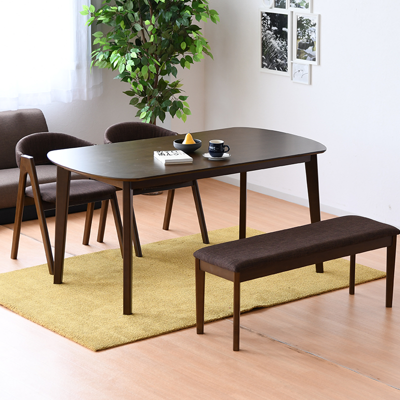 ダイニングセット 4点セット 木製 テーブル チェア 2脚 ベンチ 幅150 4