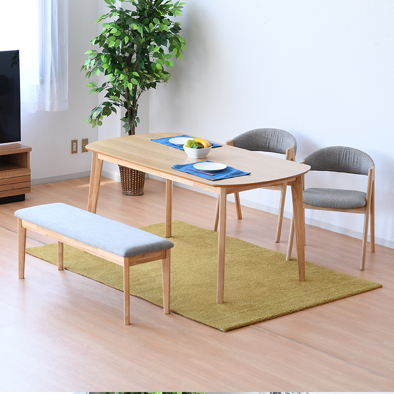 ダイニングセット 4点セット 木製 テーブル チェア 2脚 ベンチ 幅150 4