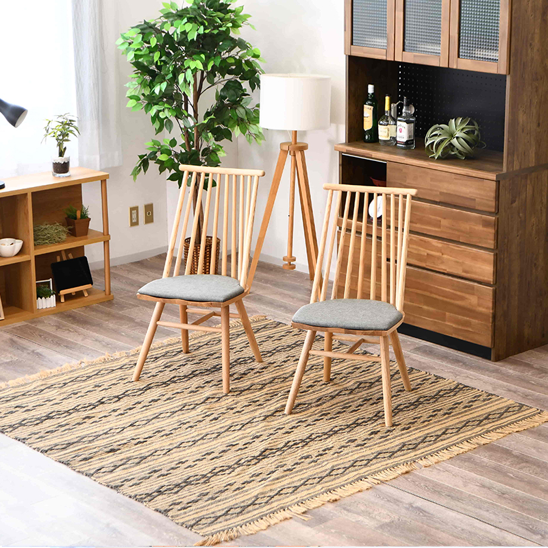 ダイニングチェア 木製 2脚入り 北欧 おしゃれ ウインザーチェア 縦