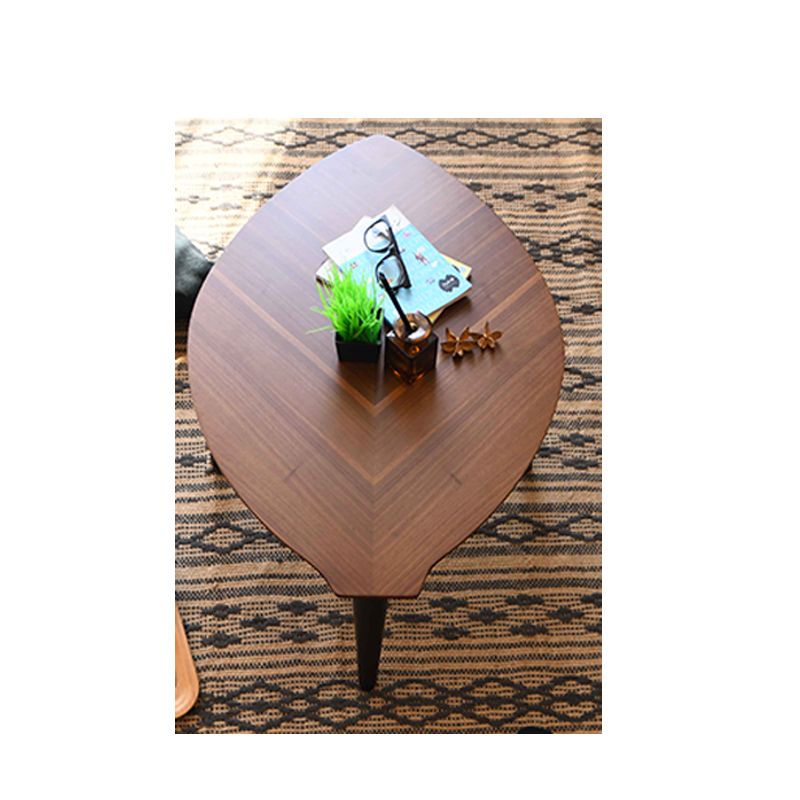 センターテーブル 90幅 木製 おしゃれ 北欧 モダン テーブル リビングテーブル 90cm 折りたたみ式 木葉型 木目 木製テーブル コンパクト シンプル｜kumamok｜03