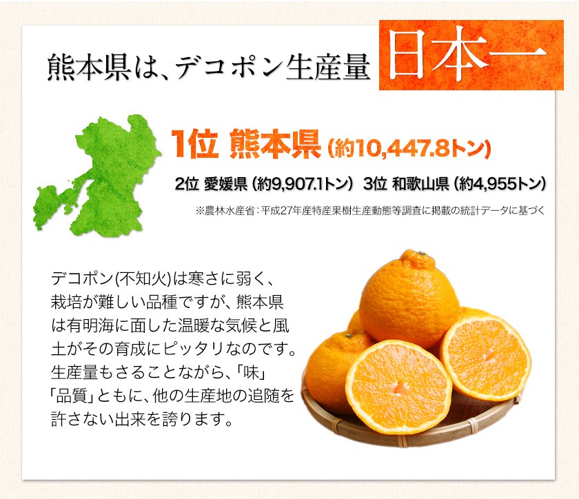 デコポン 贈答用 ギフト 不知火 送料無料 熊本県産 約1.8kg前後-約2kg前後 プレゼント みかん ギフト 光センサー選果  2月下旬-3月中旬頃に発送予定