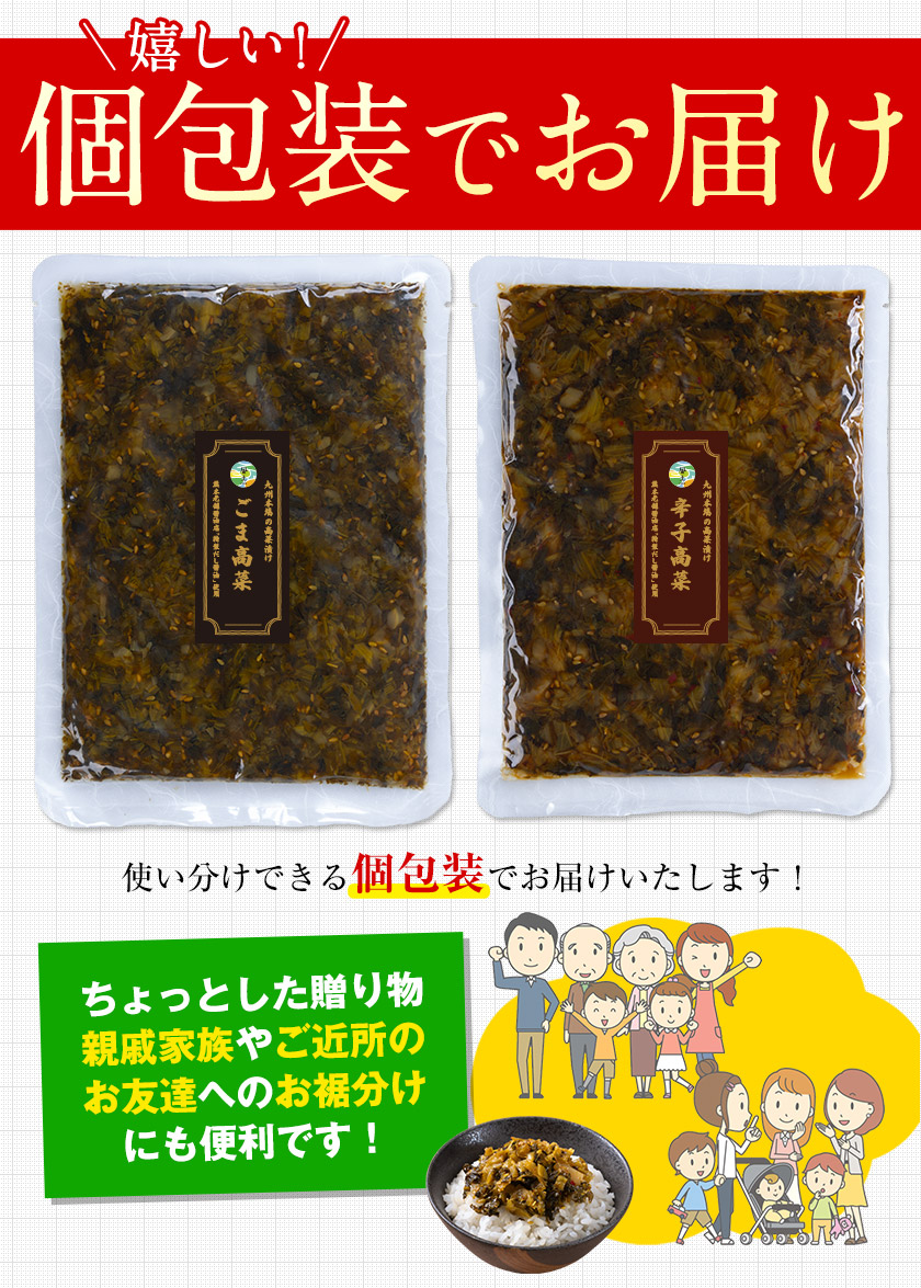 セールで888円 賞味期限2026年8月13日 高菜 2種 食べ比べ 計 400g 辛子