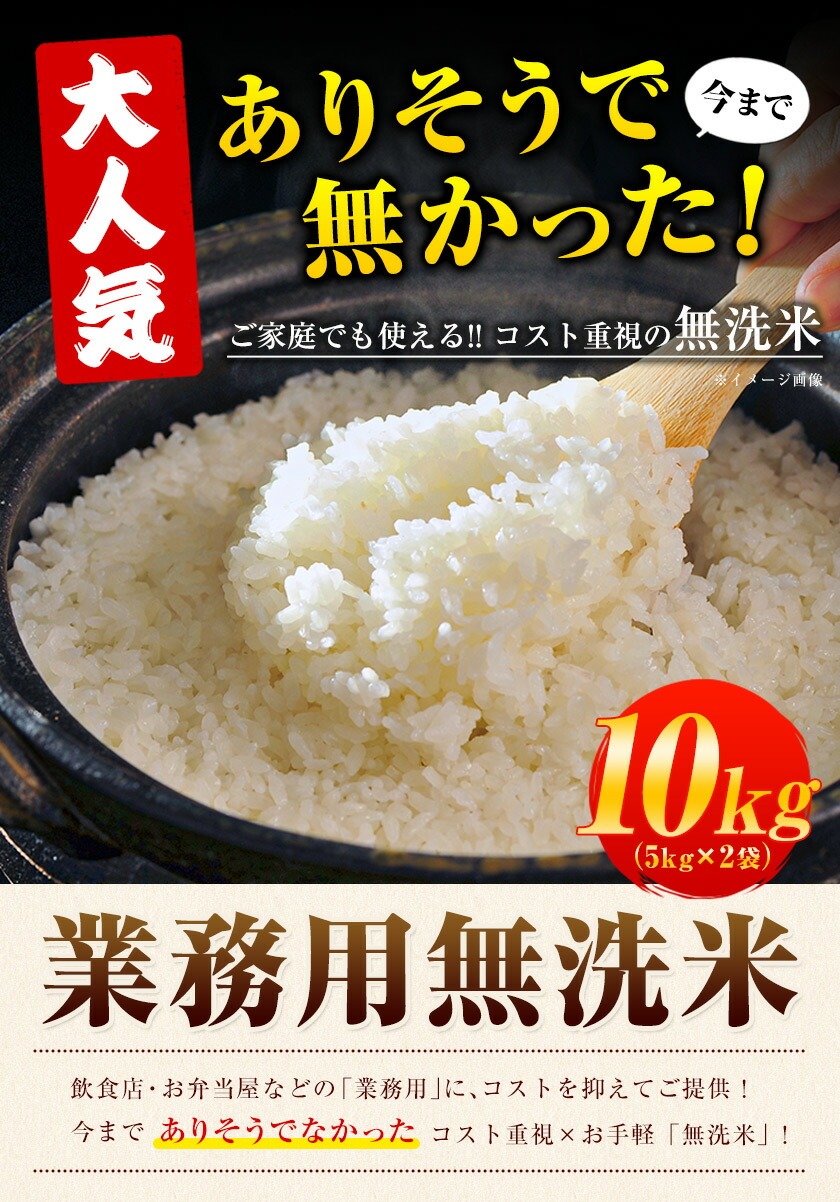無洗米 10kg 送料無 送料無料 米 お米 5kg×2 業務用 コメ お徳用